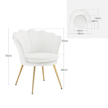 Loungestoel – Fauteuil – Relaxstoel – Velvet Stoel – Comfortabele Zachte Bekleding – Stevige Metalen Poten