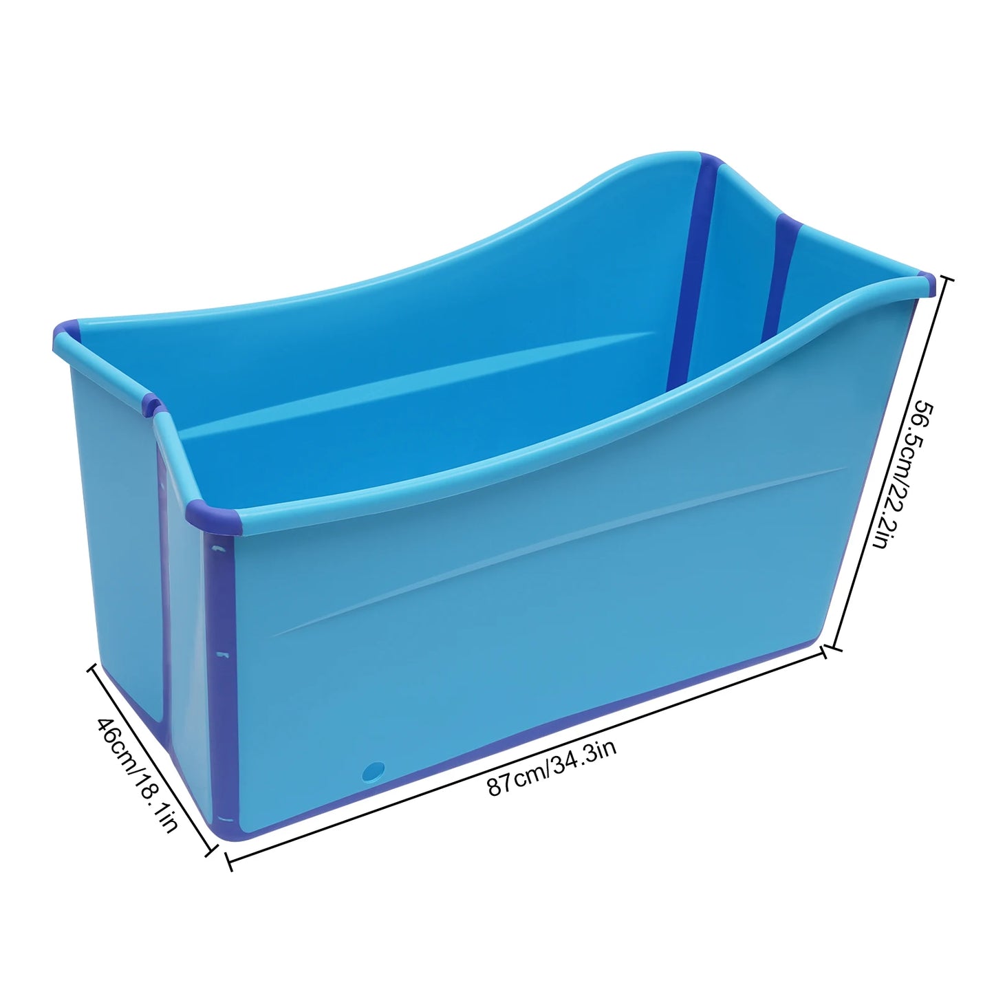Badkuip - Mobiele Spa - Badvat - Opvouwbare - Draagbare - voor Kinderen - Kunststof - Extra Grote - 87 x 46 x 56.5 cm - Blauw