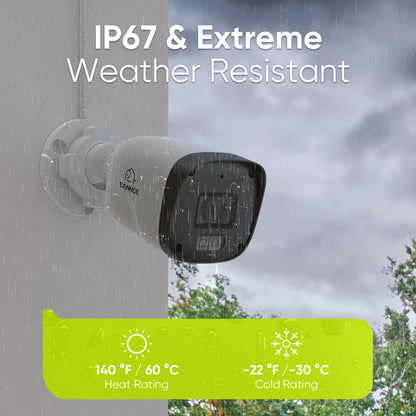 Beveiligingscamera Set – Camerabewaking – IP Camera Systeem – Surveillance Set – PoE Beveiligingssysteem – 4x 3MP Camera’s Met Microfoon – 4TB Opslag Met Nachtzicht Tot 30 Meter