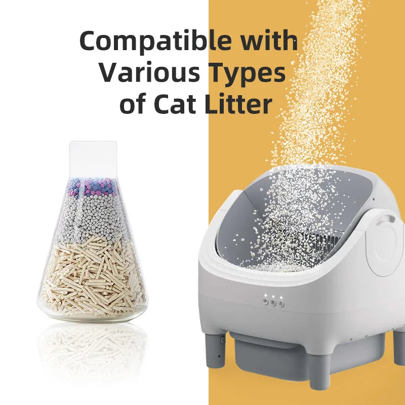 New smart litter box EU stock,Open-style smart litter box,11L large capacity cat litter box,Smart APP control,fully automatic