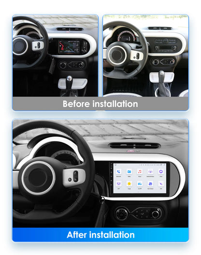 2DIN Autoradio Renault Twingo III – Multimedia Speler – Navigatiesysteem – Touchscreen Radio – Car Multimedia – Android 13 – 9 Inch HD Display – Draadloos CarPlay & 360° Camera Ondersteuning
