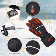 Savior Heat - Heated Gloves - Electric Heated Gloves - Winter Ski Heated Gloves - Heated Motorcycle Gloves - Goatskin - 3 Shift Temperature Control - Waterproof - Size XL - Black