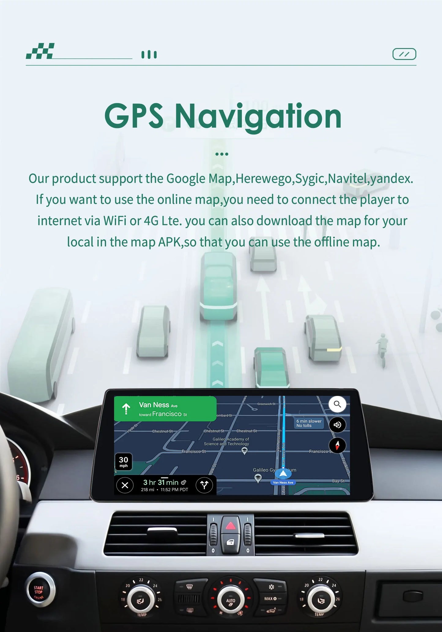 Android Autoradio – Multimedia Systeem – Touchscreen Navigatie – Auto Stereo – GPS Navigatie – 10,25 Inch Scherm – Android 13 Besturingssysteem