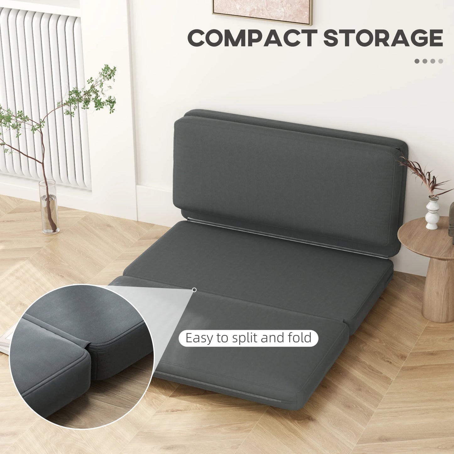 3-In-1 Vouwbank – Slaapbank – Vouwbed – Ligbed – Velvet Materiaal – Ruimtebesparend Ontwerp - QUORE