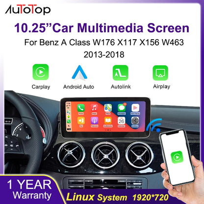 Carplay Autoradio – Multimedia Systeem – Infotainment – Auto Radio – 10,25 Inch Touchscreen – Draadloos CarPlay & Android Auto – 4x45W Versterker