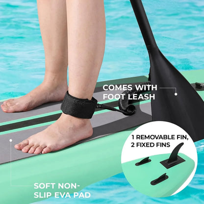 Opblaasbare Stand Up Paddle Board – SUP Board – Inflatable Paddleboard – Peddelboard – SUP Surfboard – Lichtgewicht & Compact – Anti-slip EVA Deklaag - Groen - QUORE