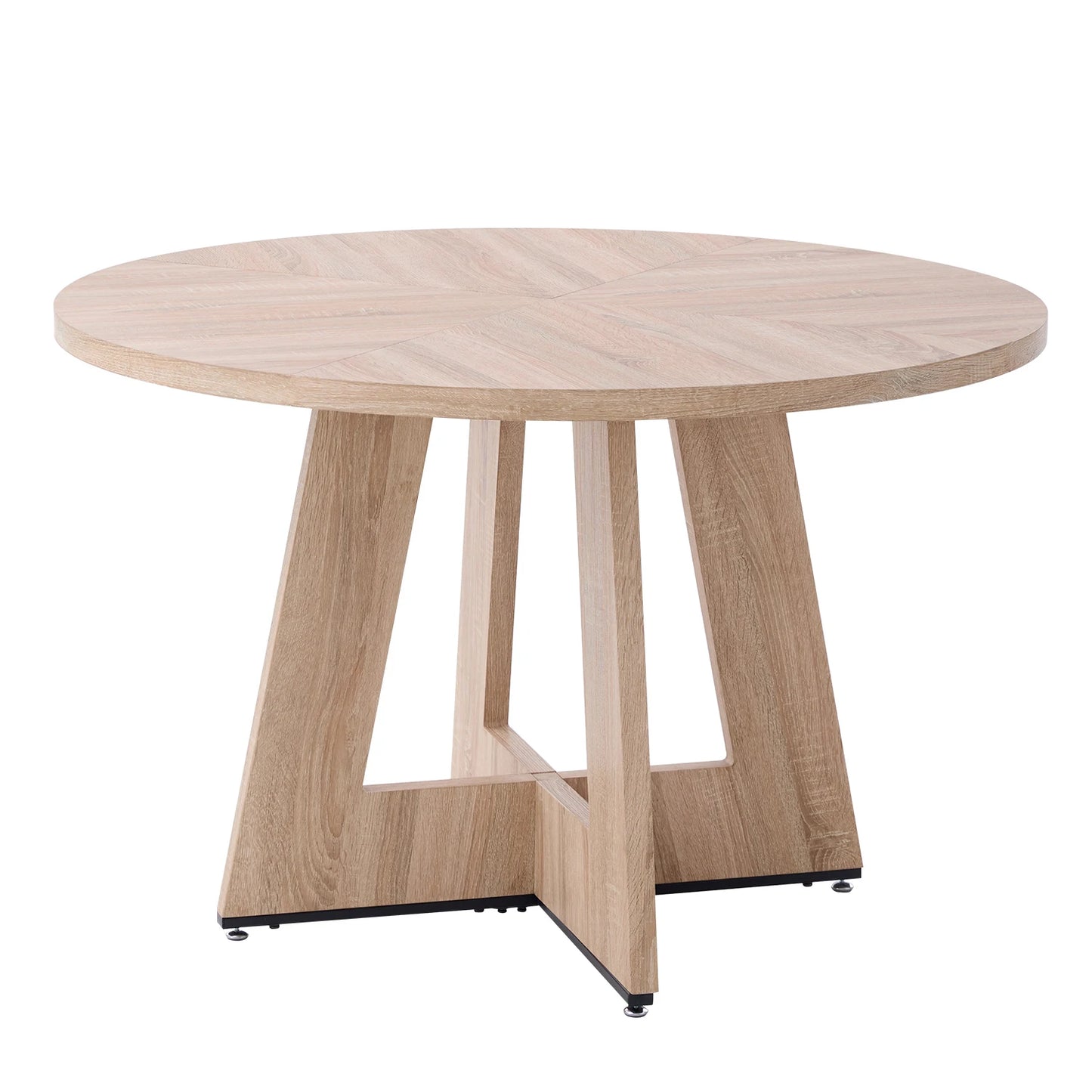 Ronde Eettafel – Eetkamertafel – Tafel Rond – Houten Tafel – Eettafel 120 cm – Massief MDF – Industrieel Metalen Onderstel - QUORE