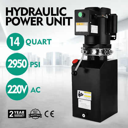 Hydraulische Power Unit – Hydraulische Pomp – Autolift Pomp – Hefbrug Pomp – Hydraulische Motor – 14 Liter Reservoir – 220V 2,2 kW Motor
