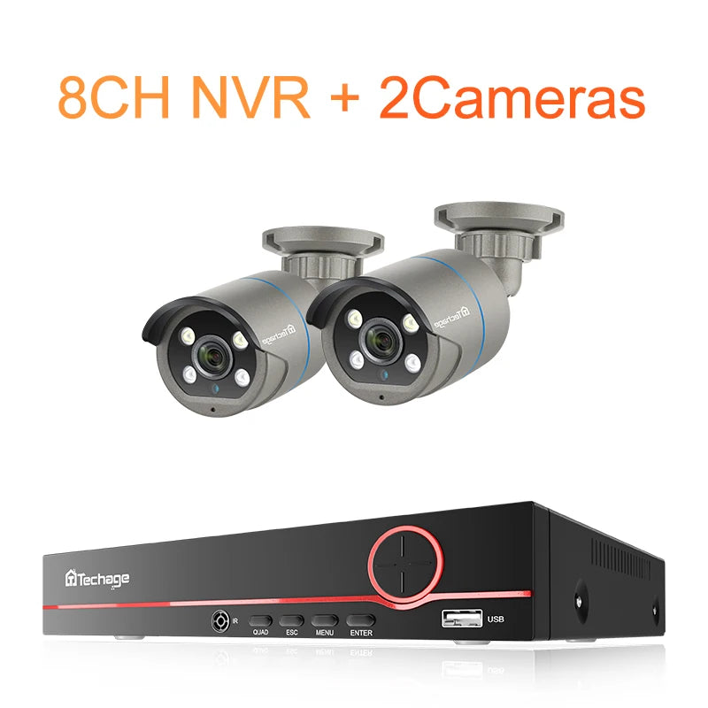 Beveiligingscamera Systeem – Camerabewaking – CCTV Camera – Bewakingscamera – IP Camera – 8-Kanaals PoE NVR – 4MP Resolutie & AI Gezichtsdetectie - QUORE
