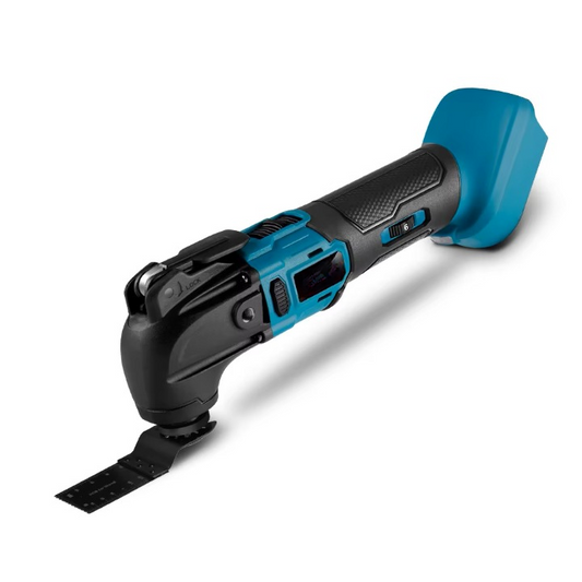 Oscillerende Multitool - Borstelloze - Multifunctionele Tool - Elektrische Zaag - Trimmer - Schop - Polijstmachine -Houtbewerking Tool - voor 18V-21V Batterij - met 2 Accu - 8500-24000PM - Blauw - QUORE
