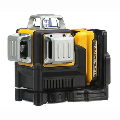 Dewalt - 360° Laserwaterpas - Zelfnivellerend - 3 Niveaus - Groene Stralen - 12 Lijnen - Pulsmodus Uitlijningslaser - Zonder Batterij - Zwart Geel