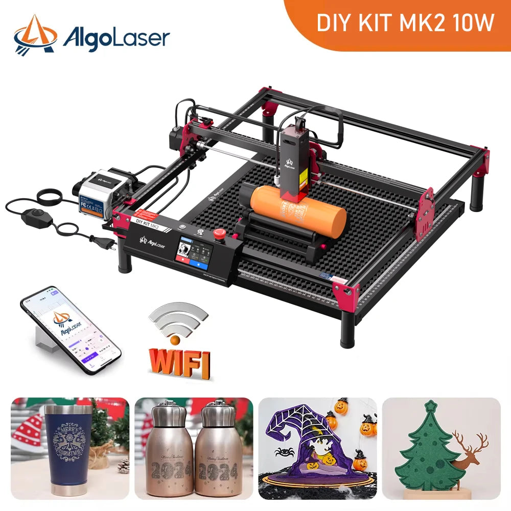 AlgoLaser DlY KIT MK2 10W Laser Engraver Handwriting Smart High Speed Laser Engraving Machine Holiday Handmade Tool Wood Metal - QUORE