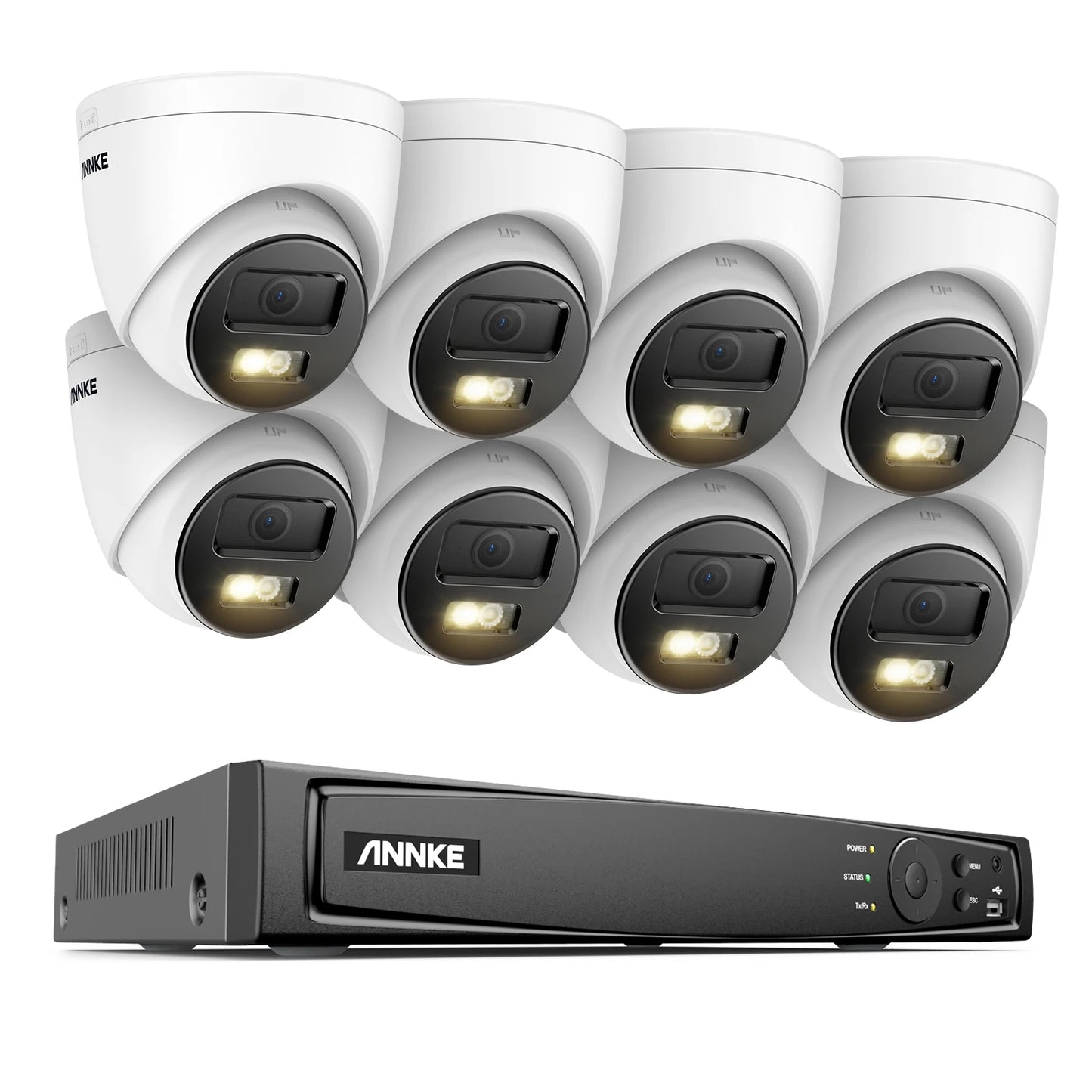 Beveiligingssysteem met 16-kanaals NVR en 8 IP-camera’s – Bewakingscamera Set – CCTV Systeem – Surveillance Kit – Camerasysteem – 12MP Resolutie – PoE Installatie