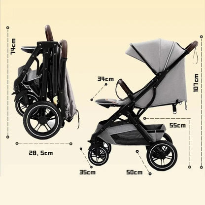 Kinderwagen – Wandelwagen - Babywagen – Opvouwbaar - 3-in-1 - Multifunctioneel - Lichtgewicht - Comfortabel - Veilig – Schokabsorptie - Zwart