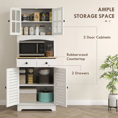 Keukenkast – Keukenmeubel – Buffetkast – Ovenkast – Magnetronkast – MDF & Spaanplaat – Verstelbare Planken – Antikantelbeveiliging - QUORE