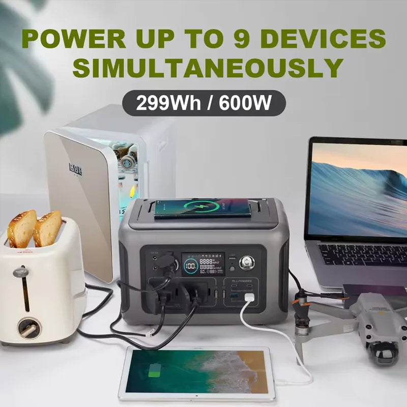Powerbank – Draagbare Accu – Mobiele Batterij – Externe Accu – Oplader – 100W Vermogen – Compact LiFePO4 299Wh Zwart