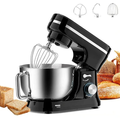 Keukenmixer - Keukenmachine - Foodprocessor - Keukenrobot - 1000W – 8 Snelheden – 4.5L Roestvrijstalen Kom – Elektrische Foodmixer - Zilver