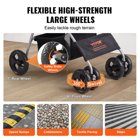 Dog Stroller - Dog Stroller Foldable - Stroller - 35lbs - 4 Wheels Dog Stroller with Cup Holder - for Cats Travel Dog Accessories