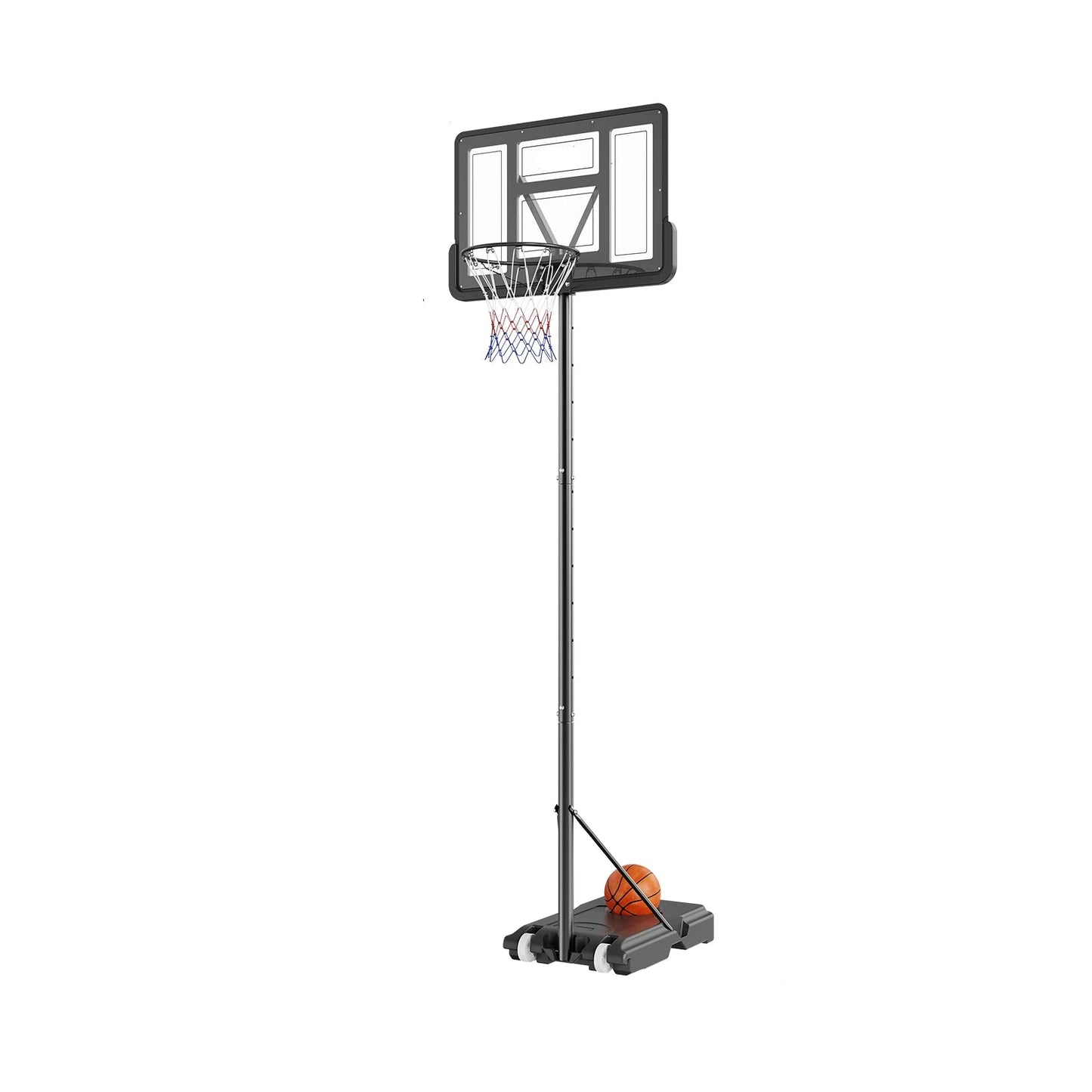 Basketbalstandaard - Basketbalpaal - Basketbalring - 4-10 ft - voor Tiener - Volwassene - In Hoogte Verstelbaar - Draagbare - met Wielen - Standaard Invulbare - voor Buiten - Tuin - Achtertuin - Basketbalveld