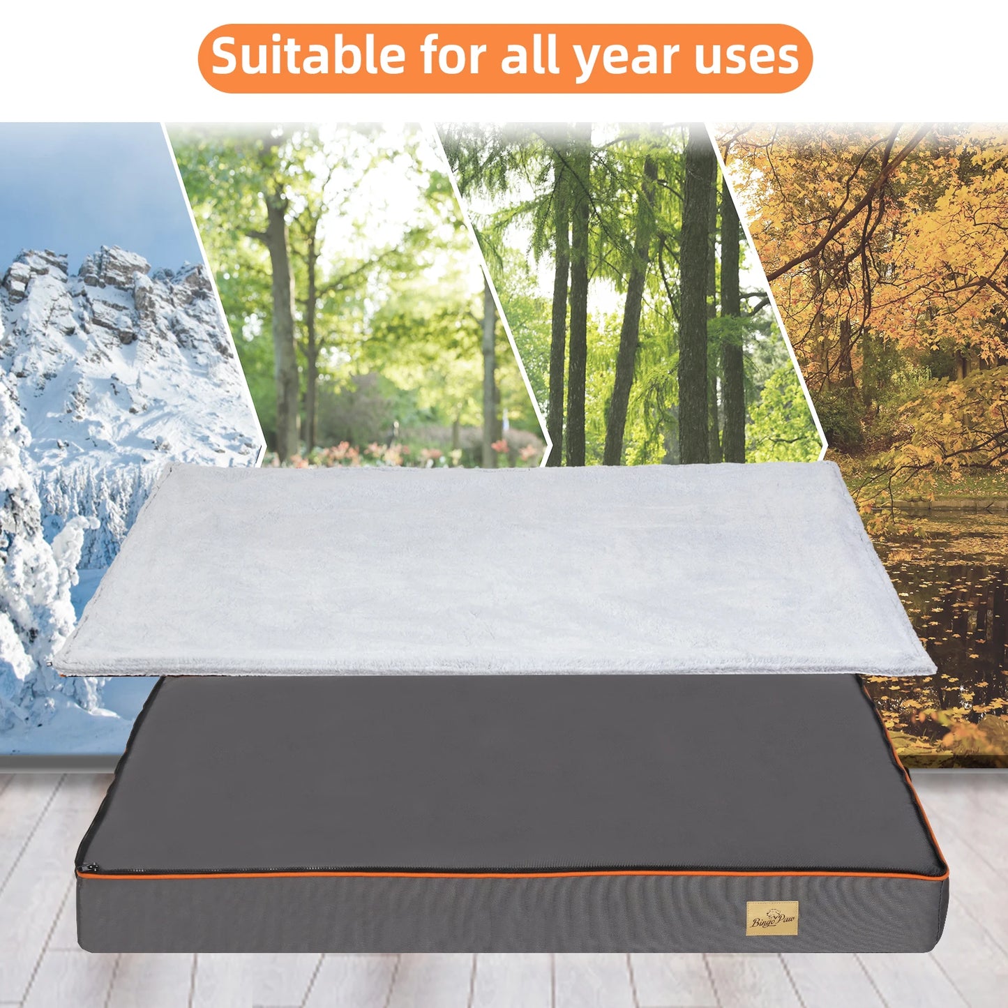 Hondenkussen - Hondenbed Orthopedisch - Gemaakt van Dikke Schuimkussen - Padded Pet Bed - met Wasbare en Waterdichte Hoes - Driedubbel Extra Groot