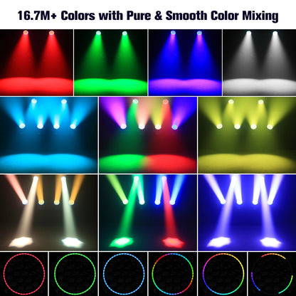 RGBW Moving Head Licht – LED Moving Head – Stage Light – DJ Licht – Disco Verlichting – Upgraded EU Plug – 19x15W LED Met 540° Pan & Elektronische Zoom