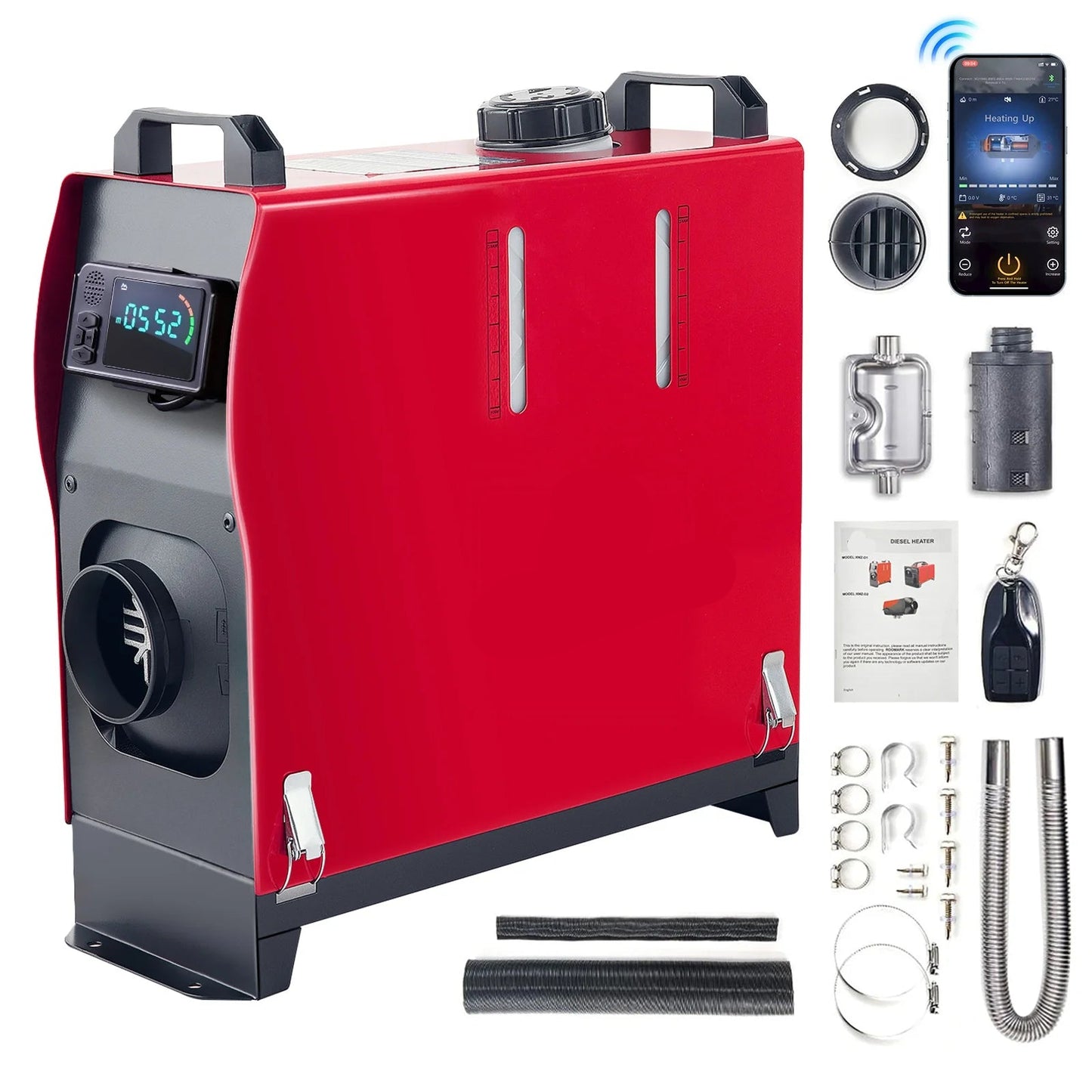 Dieselkachel – 12V Kachel – Caravanverwarmer – Auto Kachel – Camperverwarming – 5 kW Vermogen – 5 Liter Tank - Met Bluetooth