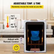 Vevor - Mobile Sauna - Mobile Spa - Including folding chair - Portable Sauna Cabin - Foldable Sauna - Portable Steam Cabin - Sauna Tent - Infrared Sauna - 220V - White