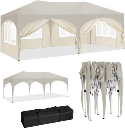 Tuinpaviljoen – Partytent – Outdoor Tent – Tuinkamer – Markttent – Waterdicht – 3x6 Meter – UV-Bescherming - Beige