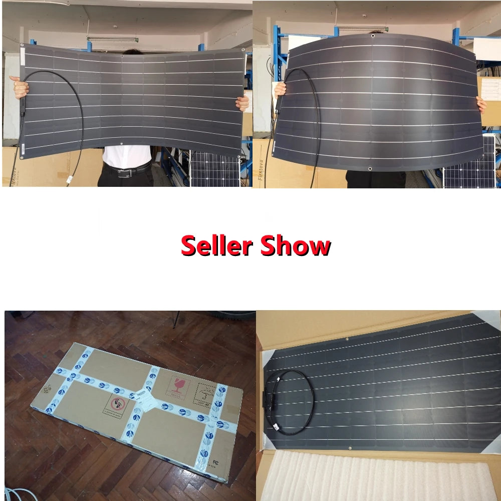 Zonnepaneel - Zonnepanelen - Monokristallijn - 120W - Flexibel - Voor Caravan - Camper - Boot of Thuisgebruik - 2 Stuks