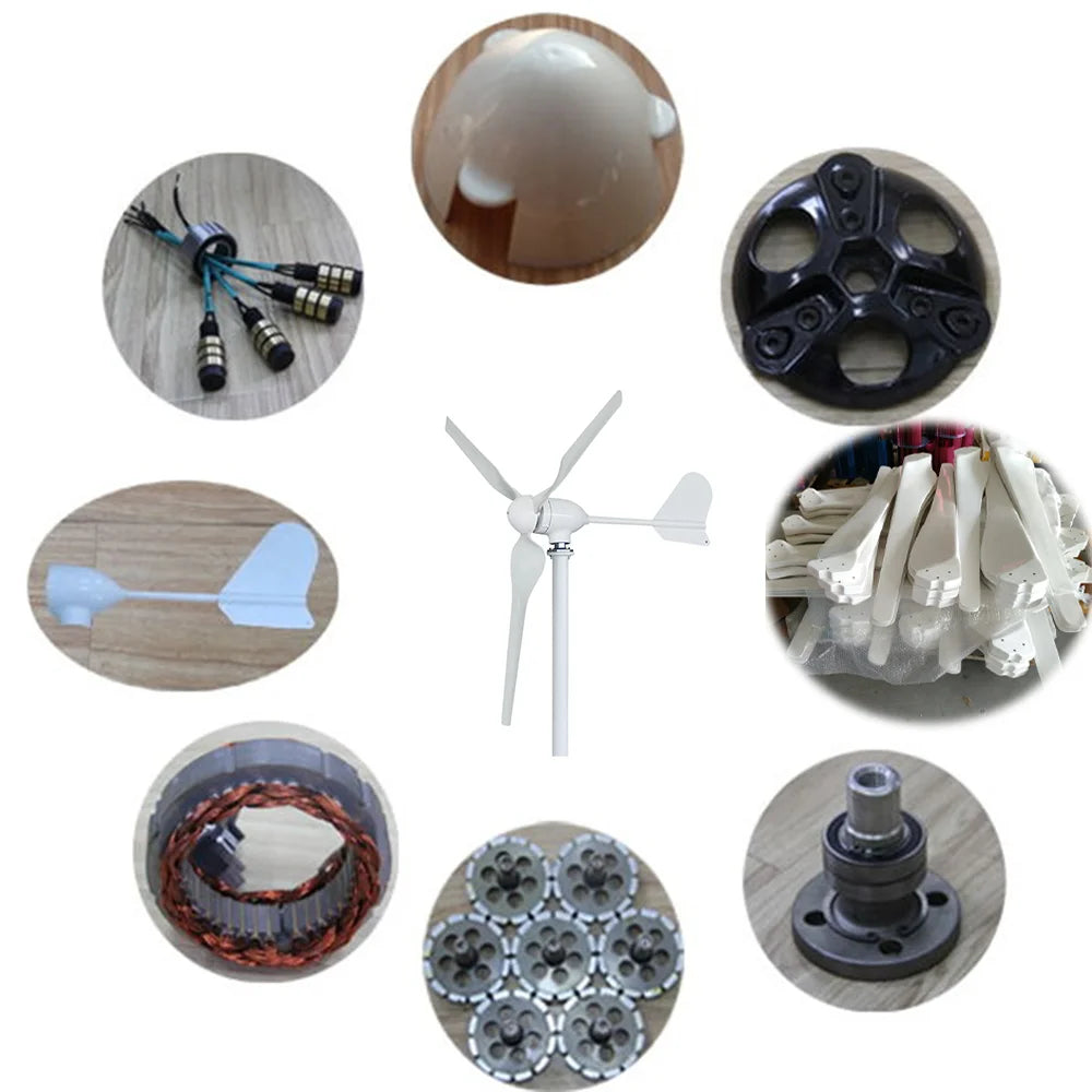 Horizontale Windturbine – Windgenerator – Duurzame Energie – 3000W Vermogen – Aluminium Behuizing – Laag Geluid - 12V - Windturbine Alleen