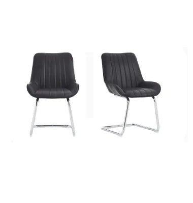 Eetkamerstoelen – Stoelen – Zitmeubels – Zwarte Stoelen – Comfortabele Foamvulling – Metalen Frame - 40 x 67 x 81 cm - Zwart