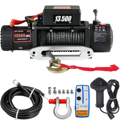 Elektrische Lier - Takel - Winch - Touwtakel - Hoge Trekkracht – Synthetisch Touw – Draadloze & Bedrade Bediening – Waterdicht – Afstandbediening - Geschikt voor Off-Road, SUV & Towing