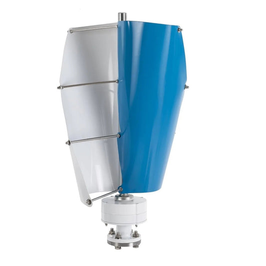 Windturbine – Windgenerator – Windmolen – Duurzame Energie – 500W Vermogen – IP67 Bescherming – Fluisterstil Minder Dan 62 dB - Blauw & Wit
