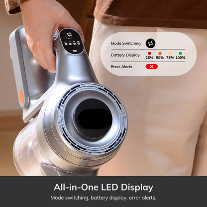 Steelstofzuiger - Vacuum Cleaner - Draadloze Stofzuiger- Kruimeldief Snoerloos - met 21kPa Zuigkracht - Handstofzuiger - LED-Verlichting, 40 Min. Gebruiksduur, 1.2L Stofreservoir