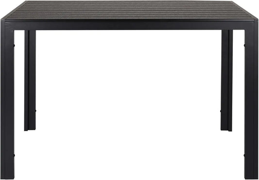 Tuintafel - Eettafel - Bistrotafel - Balkontafel - Terrastafel - met Hittebestendig - Weerbestendig - Antislip - Aluminium - Hout-kunststof - 110 x 70 x 73 cm - Bordbreedte 9 cm - Bruin