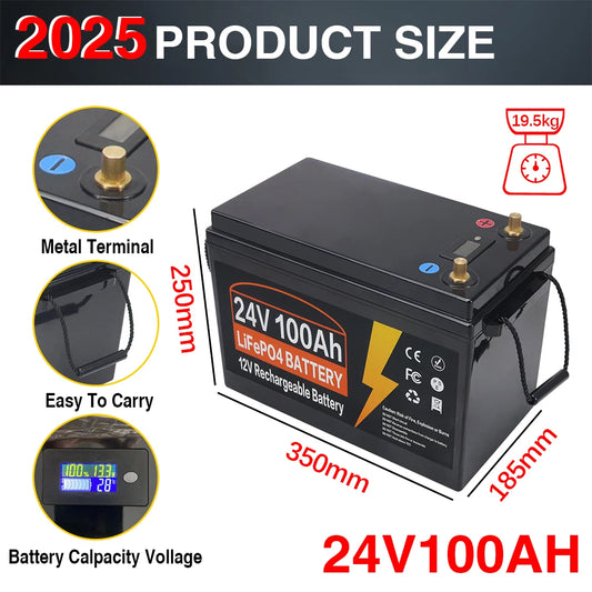 LiFePO4 Accu – Lithium Batterij – Lithium-ijzerfosfaat Accu – 12V Accu – Backup Accu – 150Ah Capaciteit – Ingebouwd BMS – 10.000 Cycli Levensduur