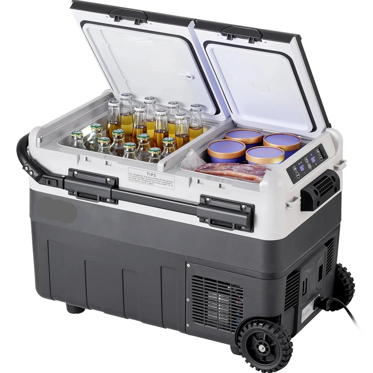 Auto Koelbox - Compressor Koelbox - Compressor Koelkast - Koelbox - 40L- Dual Zone - Mini Vriezer - -20°C tot 20°C - 12V/24V & 230V - Met Wielen & Handvat - Voor Auto - Camper - en Camping