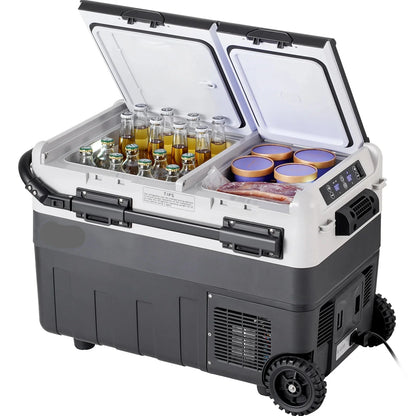 Auto Koelbox - Compressor Koelbox - Compressor Koelkast - Koelbox - 50L- Dual Zone - Mini Vriezer - -20°C tot 20°C - 12V/24V & 230V - Met Wielen & Handvat - Voor Auto - Camper - en Camping