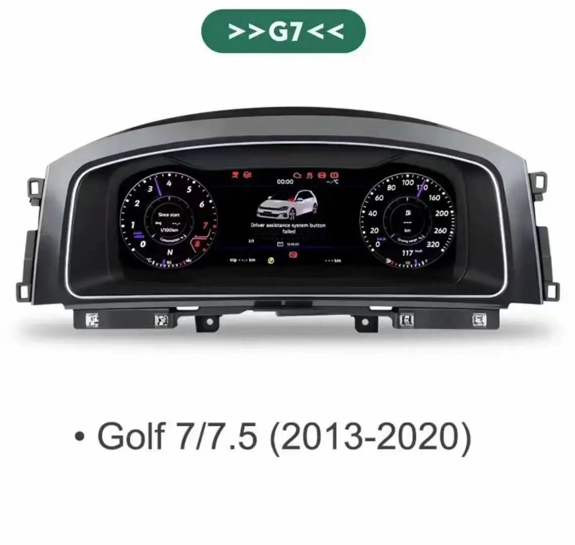 Digitaal Dashboard – LCD Instrumentenpaneel – Auto Cockpit Display – Dashboard Cluster – 12,3 Inch HD Scherm – Snelle Linux Start – Plug & Play Installatie – Voor Golf 7 2013-2020 - QUORE