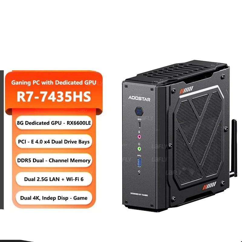 Mini PC – Mini Desktop – Compacte Desktop – Microcomputer – Kleine PC – AMD R7 7435HS Processor – 16 GB RAM – 512 GB SSD – DP HDMI Type-C Aansluitingen
