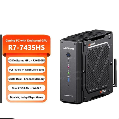 Mini PC – Mini Desktop – Compacte Desktop – Microcomputer – Kleine PC – AMD R7 7435HS Processor – 16 GB RAM – 512 GB SSD – DP HDMI Type-C Aansluitingen