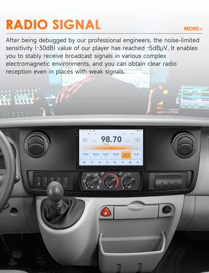 Multimedia Autoplayer Renault Master – Autoradio – Android Radio – Carplay Systeem – GPS Navigatie – 10,1 Inch QLED Touchscreen – Android 13 Software