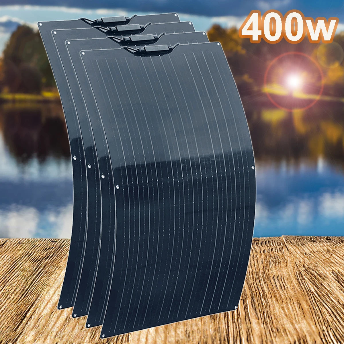 Zonnepaneel - Zonnepanelen - Monokristallijne - Flexibel - Buigzaam - Waterdicht - Lichtgewicht - 12V - 400W - 4stuk - voor Camper - Boot - Caravan - Balkon - Off Grid Systeem
