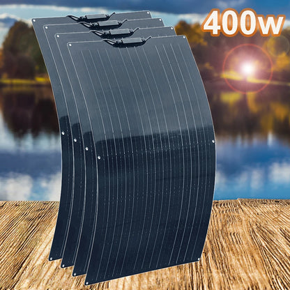 Zonnepaneel - Zonnepanelen - Monokristallijne - Flexibel - Buigzaam - Waterdicht - Lichtgewicht - 12V - 400W - 4stuk - voor Camper - Boot - Caravan - Balkon - Off Grid Systeem