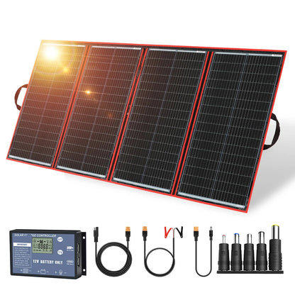 Zonnepaneel - Opvouwbaar Zonnepanelen - Zonneenergie - Sun Power - 300W - 18V - Draagbare Zonne-energie Oplader - Outdoor & Camping – Hoge Efficiëntie - QUORE