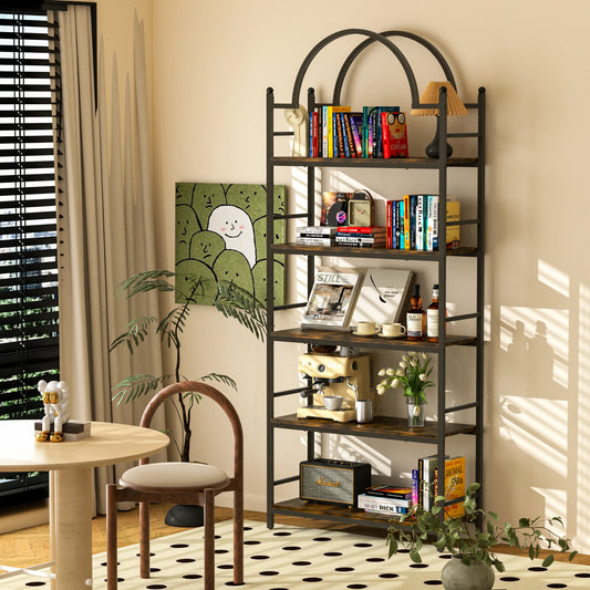 Boekenrek - Boekenkast - Kast - 5-Tier Boekenkasten - Kasten Woonkamer - Metaal Plantenstandaard - Ladder Boekenkast Keuken Opbergplank - Bloempot Display Rek -  voor Tuin, Balkon