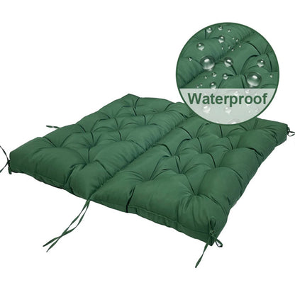 Tuin Bank - Tuinbank Hout - Tuinbanken - Garden Furniture - Waterdicht Tuinbankkussen met Rugleuning (150x100 cm) - Donkergroen