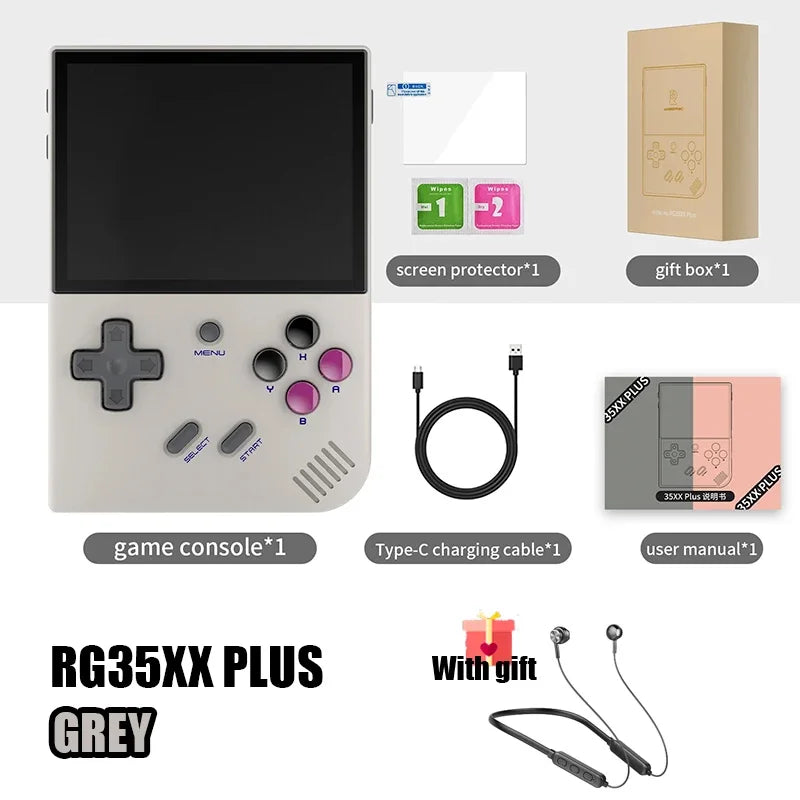 ANBERNIC RG35XX PLUS Handheld Game Player 3.5″ IPS 640*480 Screen Portable Video Game Player Christmas Gifts 5000+ Games - QUORE
