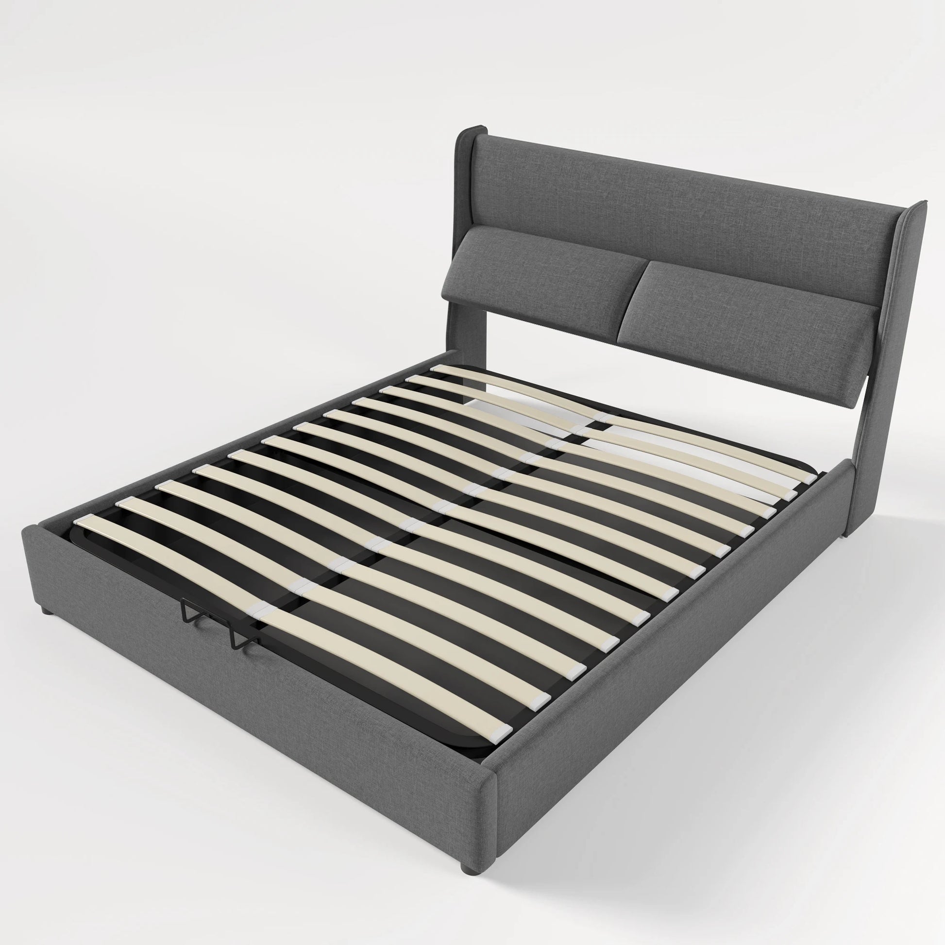 Bedbank – Slaapbank – Sofa Bed – Logeerbed – Kinderbed – Fluwelen Bekleding – Lattenbodem – 90x200 cm – Donkergrijs – Knoop- en Spijkerdetail – Stevige Houten Poten - QUORE