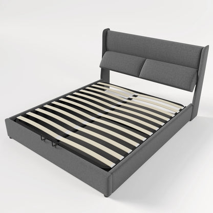 Bedbank – Slaapbank – Sofa Bed – Logeerbed – Kinderbed – Fluwelen Bekleding – Lattenbodem – 90x200 cm – Donkergrijs – Knoop- en Spijkerdetail – Stevige Houten Poten - QUORE